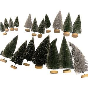 18 pc bottle brush trees assorted sizes